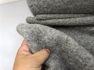 Uldfilt - kogt uld i lys gråmeleret